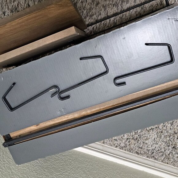 Threshold Cabinet With Hooks Graywash Finish 7.5" H x 16" W x 8" D - Picture 7 of 10